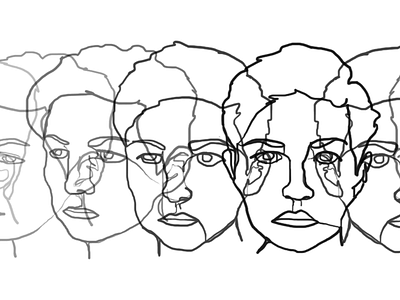 Faces Overlay blind contour illustration line art overlay portrait portrait art