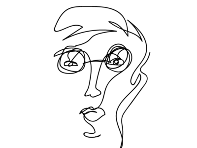 Woman 2 blind contour illustration portrait portrait art