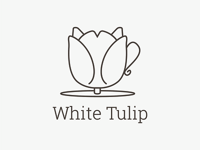 White Tulip badge logo branding illustration illustrator logo vector