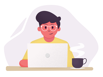 Working From Home flat illustration illustrator texture vector