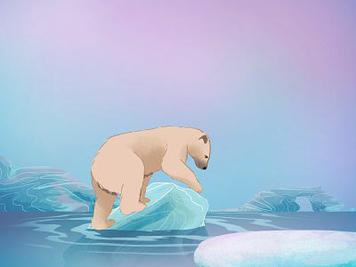 Earth day animal arctic charactedesign children art children book illustration climate change earth day enviroment illustration polar bear