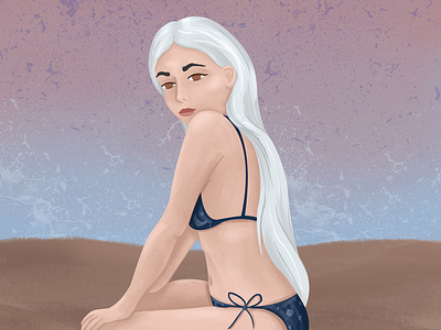 Sensuality art beach bikini design girl illustration sensuality swuimsuit tropical woman