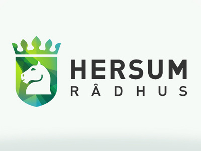Hersum Rådhus logo crest hall hersum horse identity logo town typo
