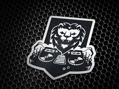 Soundsoldiers Logo bulletholes discjockey dj lion music soldier sound speaker sticker