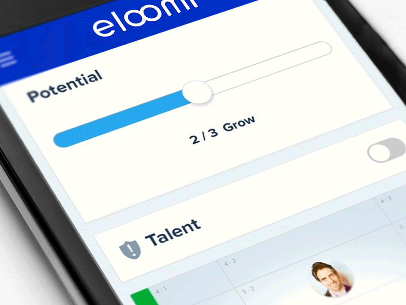 Evaluation slider development eloomi evaluation performance plan platform potential rating scale slider ui ux