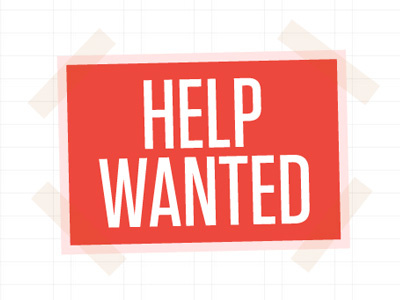 Help Wanted grid illustrator typography website