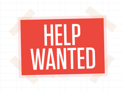 Help Wanted website typography grid illustrator