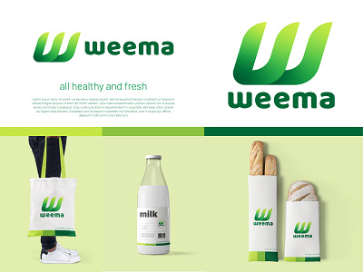 Weema 05 brand design brand identity branding branding design green groceries grocery grocery store logo logo design logodesign logotype supermarket