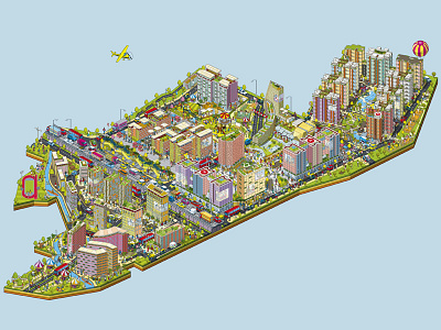 Bhartiya City - City of Joy - Advertising Campaign Map city cityscape illustration illustrator isometric map maps pixel art vector art