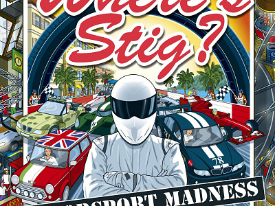 Where's Stig? Motorsport Madness adobe illustrator bbc book books detail illustrated illustrator publishing the stig top gear vector vector art