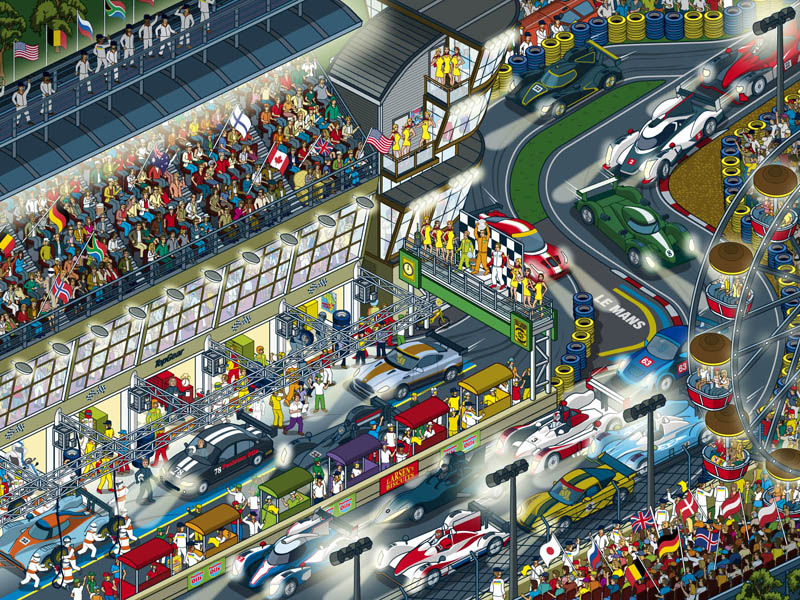 Wheres Stig? Motorsport Madness - Le Mans by Rod Hunt on Dribbble