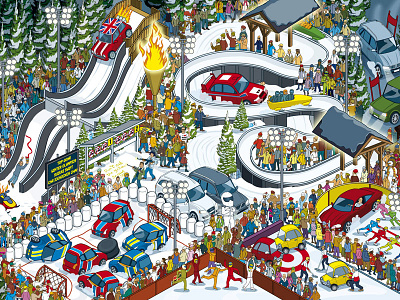 Where's Stig? The World Tour - Norway Winter Olympics book cars design graphic illustration illustrator isometric olympics pixel art sport vector winter