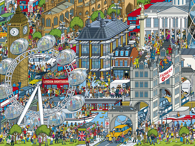 Top Gear Where's Stig? London books city cityscape detail illustration illustrator isometric london pixel art tourism travel vector