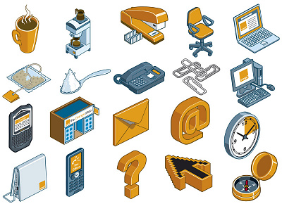 Orange - Isometric Icons business design graphic icon icon design icons illustration illustrator information isometric pixel art vector