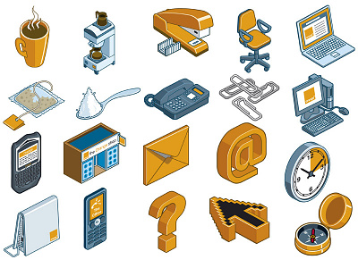 Orange - Isometric Icons