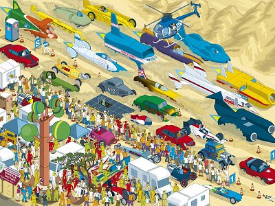 Wheres Stig? Bonneville Salt Flats Illustration