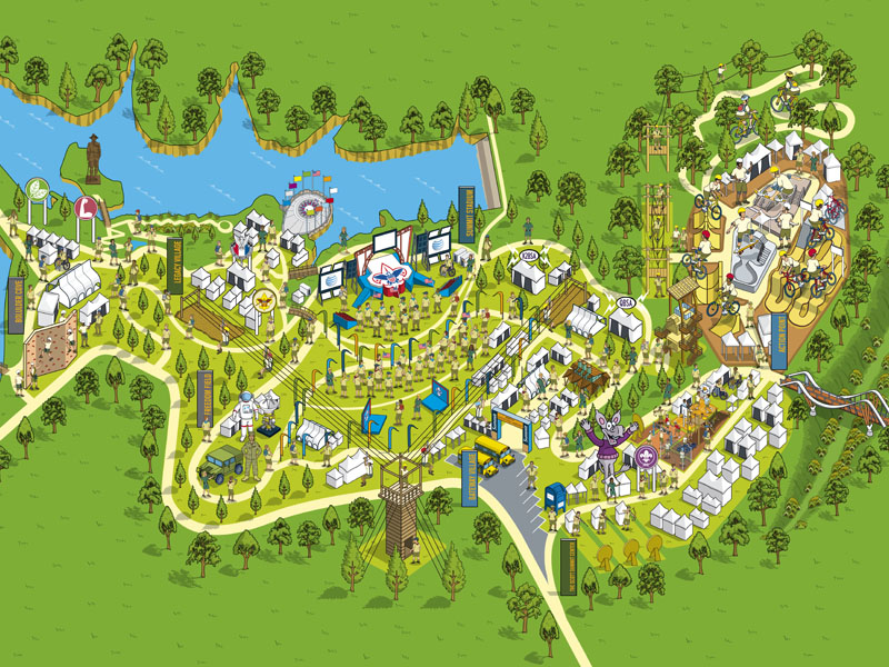 National Scout Jamboree Map Illustration by Rod Hunt on Dribbble