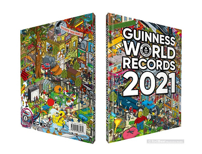 Guinness World Records 2021 Book Cover Illustration book cover book cover design book design city cityscape detail graphic illustration illustrator isometric pixel art vector