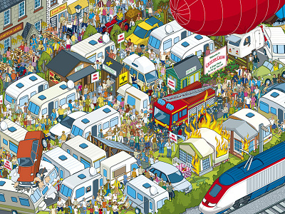 Top Gear Where's Stig? Caravan-Catraz books detail entertainment humor illustration illustrator isometric lol pixel art publishing tv vector