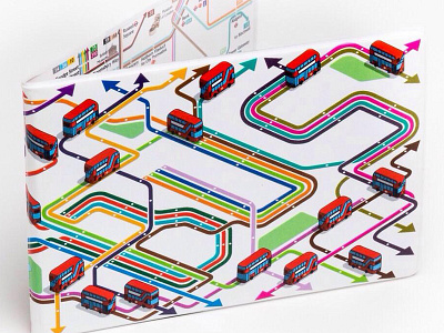 TfL Year of the Bus Oyster Card Holder bus design graphic illustration isometric london map maps pixel art product transport wallet