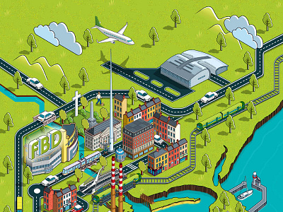 FBD Insurance Dublin Map Advertising Campaign Pt1 advert advertising detail graphic illustration illustrator isometric map maps pixel art