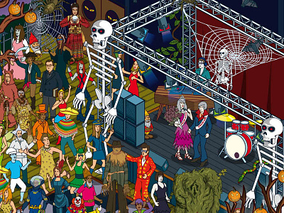 Detail 3 - Goosebumps Film Where's The Creature? Illustration characters creatures design horror illustration illustrator isometric monsters movies pixel art