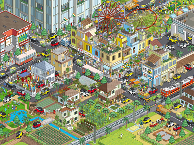 Multix Personal Utility Vehicle Advertising Campaign advert advertising automotive cars cityscape detail graphic illustration illustrator india isometric pixel art