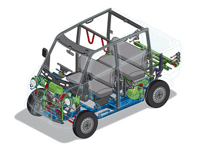 Multix Personal Utility Vehicle Cutaway for Advertising Campaign