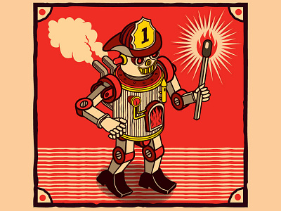 Matchbook Project sneaky peek character design characters design flat graphic illustration matchbook red robot technology vector