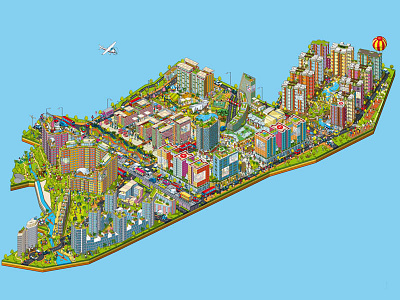 Bhartiya City Map Illustration 2015 Update advert advertising campaign cityscape graphic illustration infographics isometric map maps pixel art