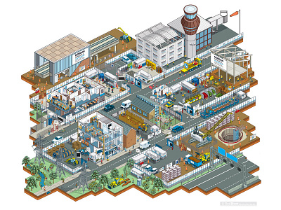 Morgan Sindall Site Set-Up Guide Illustration branding business construction graphic guide identity illustration infographics information isometric map pixel art