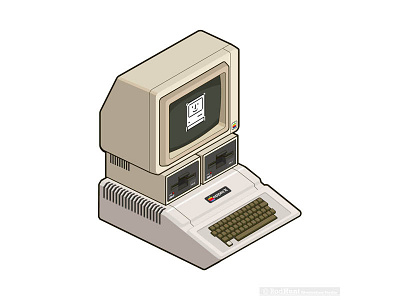 Apple II illustration for MacFormat Retro Apple Sticker Set by Rod Hunt ...