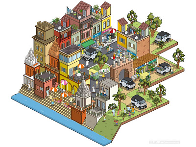 Store Keeper: Multix Utility Vehicle Testimonials Ad Campaign advert advertising automotive business cars city cityscape illustration illustrator isometric pixel art travel