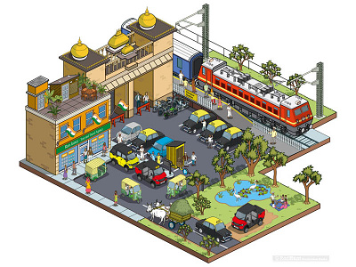 Taxi Business: Multix Utility Vehicle Testimonials Campaign advert advertising automotive business cars city cityscape illustration illustrator isometric pixel art travel