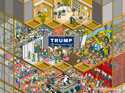 Doing Business in Trump’s America: Business of Fashion - pt1 america business detail editorial graphic illustration illustrator isometric magazine pixel art satire trump