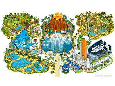 The Art of Experience: University of Colorado Boulder attraction design editorial graphic illustration isometric magazine map maps pixel art theme park tourism