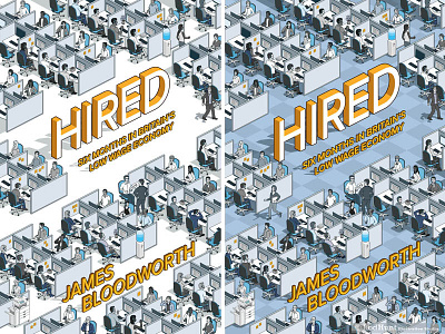 Hired: Six Months in Britain's Low Wage Economy Book Cover book book cover design graphics isometric lettering office people pixel art type typography