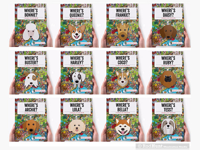 Where's Your Dog? Personalised Search and Find Book adobe illustrator book book cover book design books childrens book design dogs graphic design illustator illustration isometric personalised pets pixel art