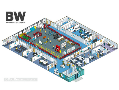 BW: Workplace Experts Site Set-up Guide Infographic Illustration adobe illustrator architecture art direction business construction graphic illustration illustrator infographic infographics interiors isometric map maps pixel art vector