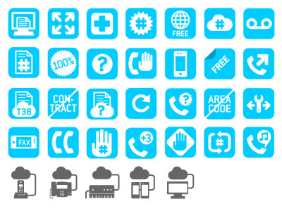 Icons for babyTEL site babytel design features icons illustration technology telecommunications web