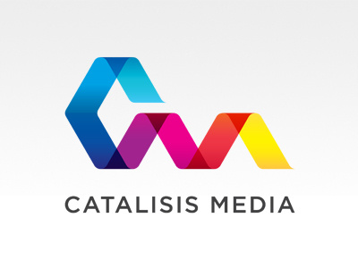 Logo for Catalisis Media brand colours gradient logo media wave