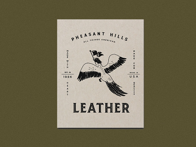 Pheasant Hills Leather art brand branding character clean design flat graphic design icon identity illustration illustrator lettering logo minimal sketch type typography vector