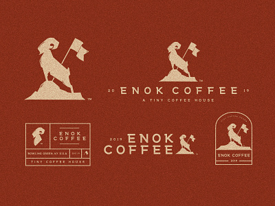Enok Coffee art brand branding character clean design flat graphic design icon identity illustration illustrator lettering logo minimal vector