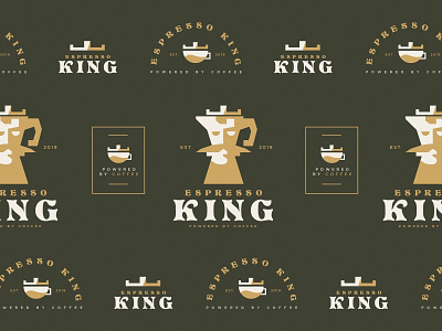 Espresso King Final art brand branding character clean design flat graphic design icon identity illustration illustrator lettering logo minimal typography vector
