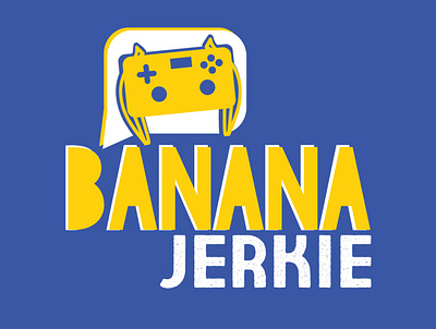 Banana Jerkie custom logo gaming app gaminglogo illustration illustration logo logo design branding logomark podcast art podcast logo twitch twitch.tv typography vector