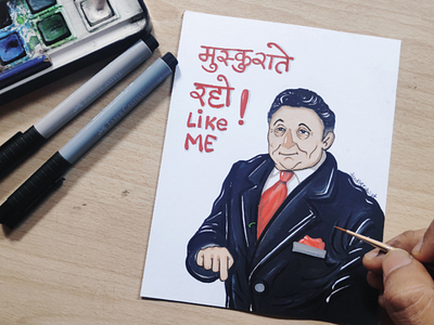 RIP Rishi Kapoor cuteart doodlerawat handmade illustration illustrator rip tribute