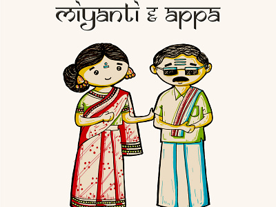 Miynati & Appa brand and identity character creation design illustration indian culture mascot character