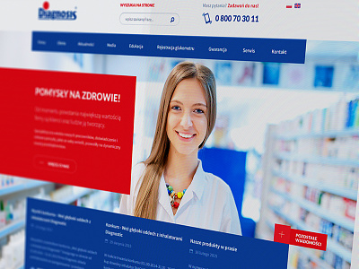 Diagnosis - Medical products web design