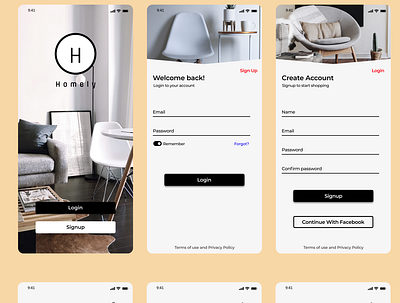 homely for behance furniture app ui