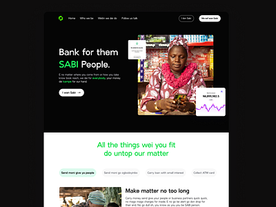 SABI Bank banking financial landing page ui